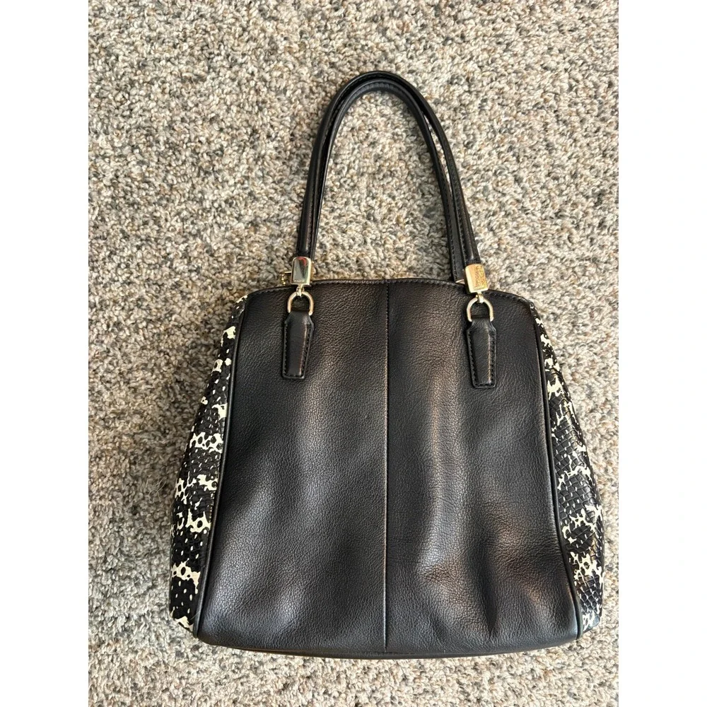 Vintage Coach Minetta Crossbody Satchel, Black Snakeskin Accent
